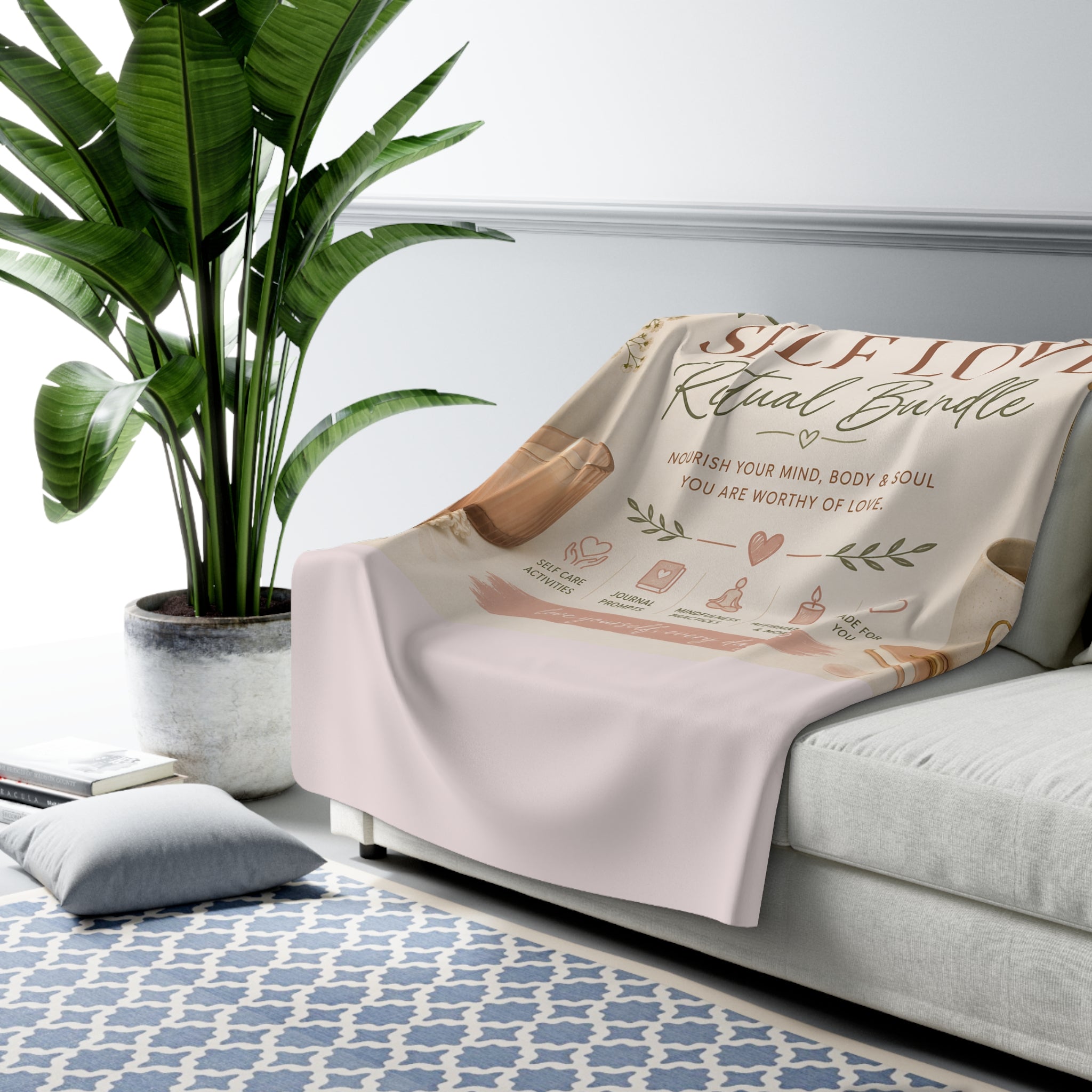Self-Love Bundle Fleece Blanket — Affirmation