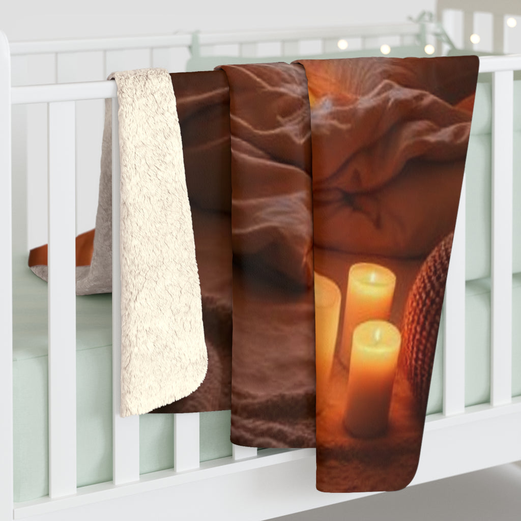 Cozy Candlelit 'Soft Life' Sherpa Blanket