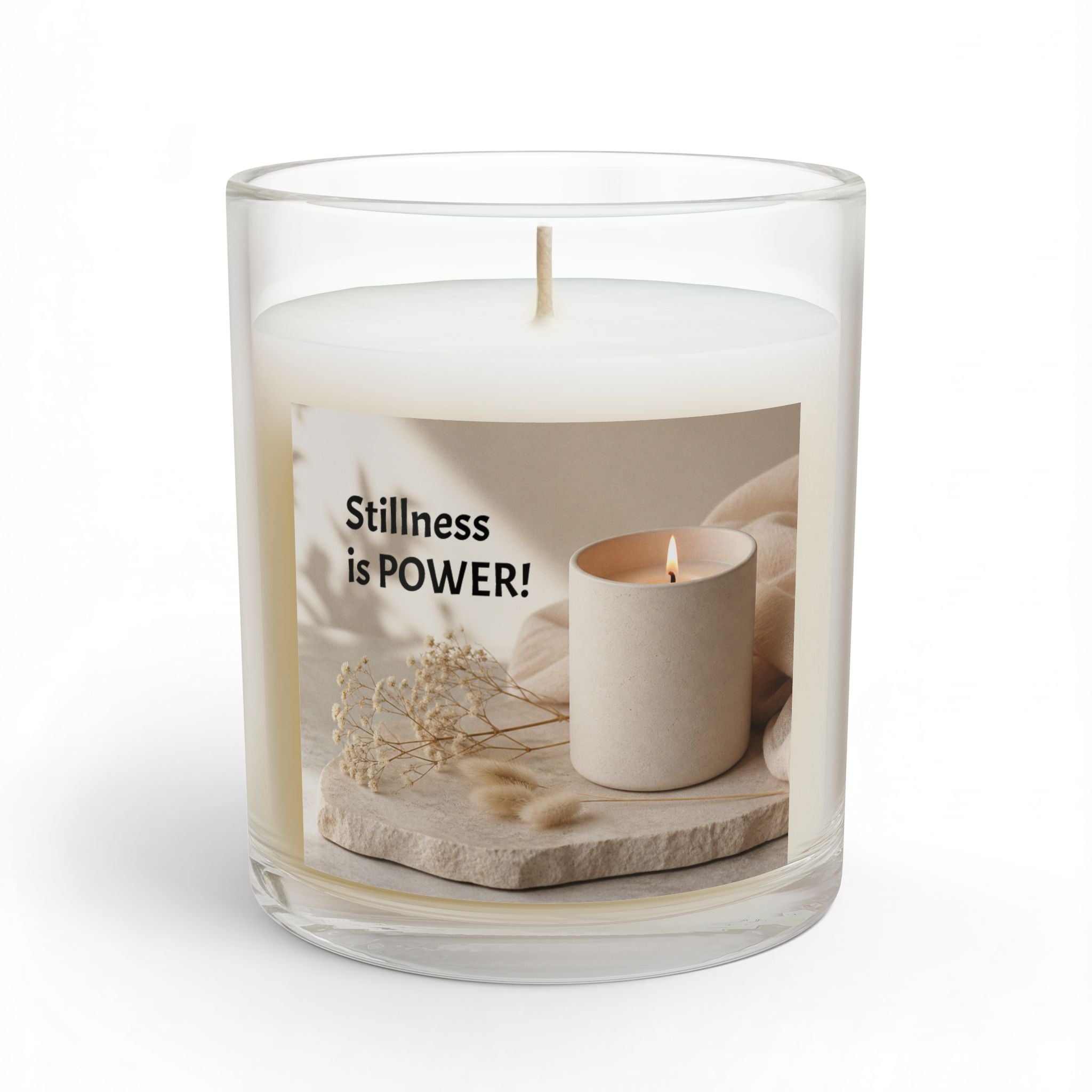 "Quiet Energy" Glass Candle — Calming Aromatherapy Scent